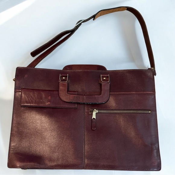Winn International Vintage NEW Leather Briefcase Attache Case Cordovan Burgundy - Picture 2 of 9